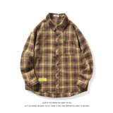 港风慵懒风休闲宽松潮流大码百搭情侣格子衬衫C2158-特P28无差价，男装衬衫，电商A007-1