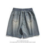夏新百搭美式休闲松紧腰水洗潮流牛仔短裤子男DK8490-P32【特价】，男装牛仔裤，电商A007-1