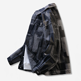 工装风拼接牛仔夹克男翻领宽松百搭外套青年纽扣上衣JA36-特价P58，男装夹克，电商A007-1