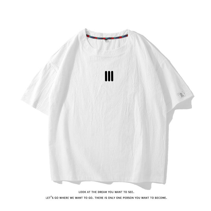 圆领短袖T恤男宽松型日常简约休闲百搭情侣潮流上衣T3568-特价P22，男装T恤，电商A007-1