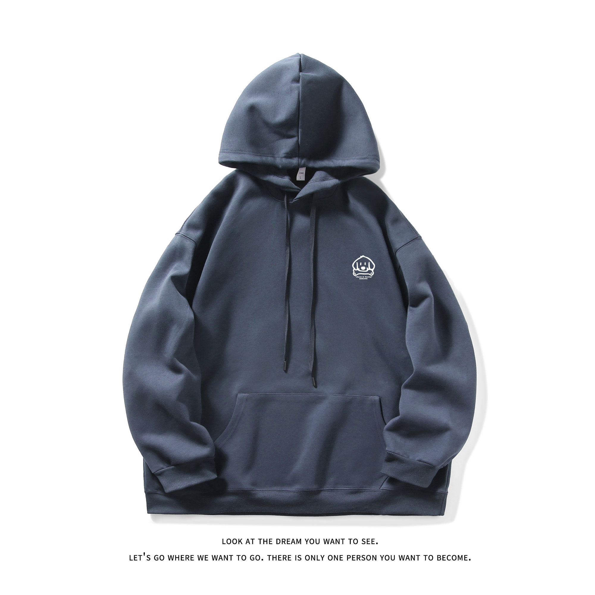 烫花大码340克重磅华棉复合潮流休闲连帽卫衣W4266-P42【特价】，男装卫衣，电商A007-1