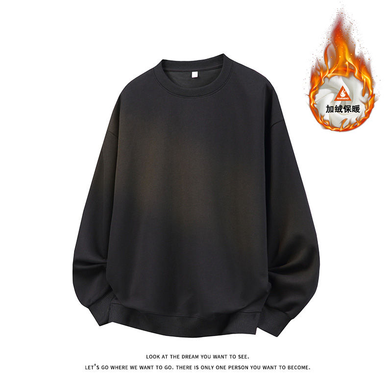 光板重磅圆领卫衣加绒保暖W4691JR（加绒）特P30/常规W4691-特P25，男装棉衣，电商A007-1