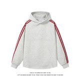 美式连帽大码撞色三条杠长袖套头卫衣男女同款W4705-特价P42，男装卫衣，电商A007-1