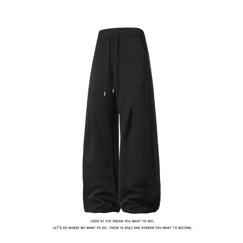 宽松直筒纯色卫裤男休闲抽绳宽松型垂感运动长裤K8696-特价P36，男装休闲裤，电商A007-1