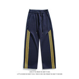 美式弯刀三条杠撞色百搭卫裤运动休闲裤男女同款K8689-特价P40，男装休闲裤，电商A007-1