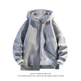 秋冬美式复古开衫连帽卫衣外套男女设计感情侣上衣W4692-特价P63，女装短外套，电商A007-1