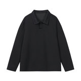 美式复古纯色翻领套头卫衣男女宽松休闲百搭POLO衫T恤W4710-特P26，男装T恤，电商A007-1