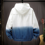 渐变色牛仔夹克男宽松翻领美式风潮流外套长袖上衣JA1718-特价P65，男装夹克，电商A007-1