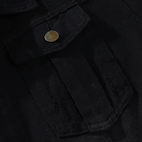 美式复古翻领牛仔外套男宽松工装夹克黑色时尚百搭JA911-特价P53，男装工装外套，电商A007-1