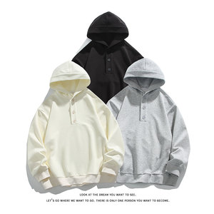 重磅连帽亨利领设计感卫衣宽松潮流上衣W4645-P47【特价】，男装卫衣，电商A007-1