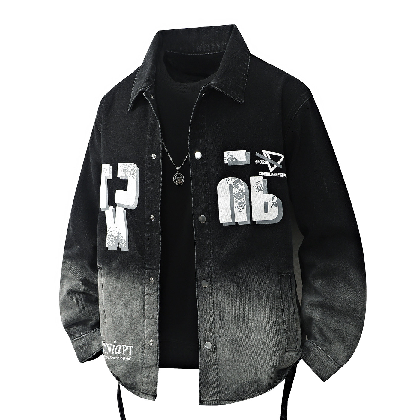 美式街头风牛仔夹克男春秋潮流青少年帅气外套JA685-特价P63，男装夹克，电商A007-1