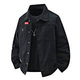 工装风翻领牛仔夹克男休闲宽松纽扣多口袋长袖外套JB80-特价P53，男装夹克，电商A007-1