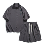 夏季大码冰丝衬衫短裤套装DC2190上衣23.5-DK8510短裤20【特价】，男装衬衫，电商A007-1