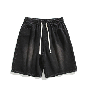 夏新百搭美式休闲松紧腰水洗潮流牛仔短裤子男DK8490-P32【特价】图片
