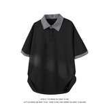 假两件格子拼接短袖T恤男夏季潮牌polo衫美式衬衫领T3652特价P30，男装T恤，电商A007-1