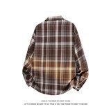 韩版潮流复古格子大码翻领长袖衬衫内搭外套C2194-P30【特价】，男装衬衫，电商A007-1