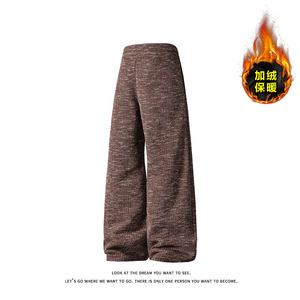 美式宽松阔腿裤垂坠感抽绳加绒加厚休闲裤男K8690JR（加绒）特P52图片