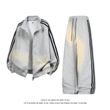 拼色三条杠撞色开衫卫衣大码宽松休闲立领外套W4602-P52【特价】，女装短外套，电商A007-1