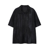 美式风短袖时尚潮流男女宽松型简约肌理感翻领上衣T3703-特价P27，男装T恤，电商A007-1