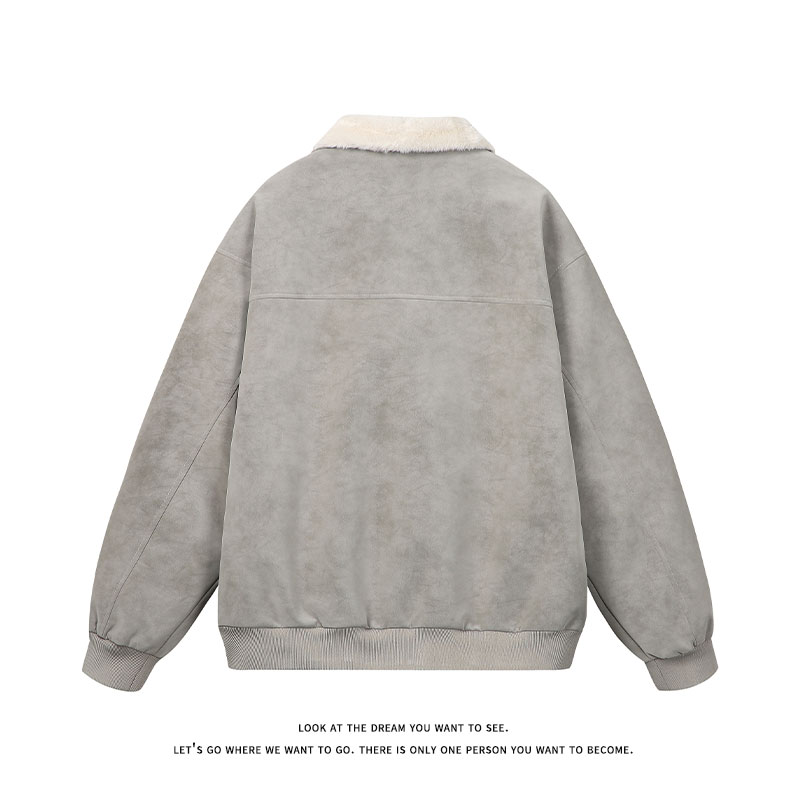 冬季美拉德巴恩风羊羔绒屋面PU皮棉服加绒保暖棉衣MP7827-特P80,男装棉衣,电商A007-1