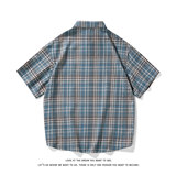 夏季复古格子大码原创休闲男半袖短袖衬衫C2174-P27【特价】，男装T恤，电商A007-1