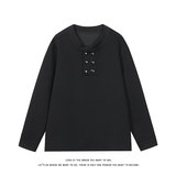 美式风亨利领卫衣男女纽扣装饰重磅长袖上衣百搭W4715-特价P32，男装卫衣，电商A007-1