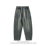 巴家弯刀高街牛仔裤宽松直筒裤松紧腰休闲长裤K8552-P40【特价】，男装牛仔裤，电商A007-1