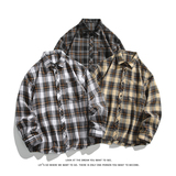 韩版潮流复古格子大码翻领长袖衬衫内搭外套C2193-P30【特价】，男装衬衫，电商A007-1