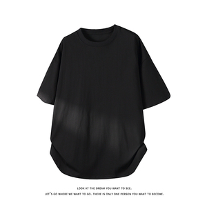美式纯色休闲风短袖T恤男女宽松简约款重磅圆领上衣T3495-特价P20图片