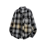 时尚潮流复古格子大码翻领长袖衬衫内搭外套C2167-P32【特价】，男装衬衫，电商A007-1