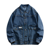 潮流小标休闲大码宽松男女立体牛仔外套夹克J301-P65【特价】，男装工装外套，电商A007-1