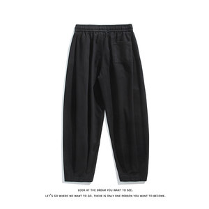 美式潮高腰显瘦宽松大码全棉休闲裤小束脚K8583-P42【特价】图片