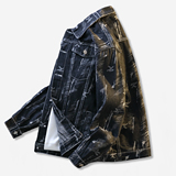 工装风翻领牛仔夹克男宽松印花潮牌百搭外套男士夹克JA28-特价P58，男装夹克，电商A007-1