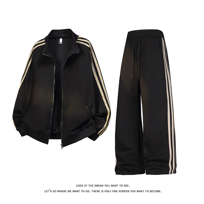 拼色三条杠撞色开衫卫衣大码宽松休闲立领外套W4602-P52【特价】，女装短外套，电商A007-1