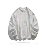 美式重磅扎染满天星长袖T恤男女同款潮高街宽松卫衣W4680-特价P50，男装T恤，电商A007-1