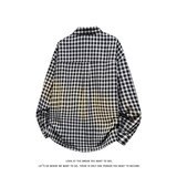 韩版时尚休闲红色格子小众设计感衬衫上衣衬衣C2247-特价P35，男装衬衫，电商A007-1