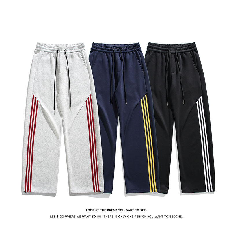 美式弯刀三条杠撞色百搭卫裤运动休闲裤男女同款K8689-特价P40，男装休闲裤，电商A007-1