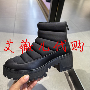 STELLA LUNA 女鞋 厚底粗高跟增高雪地靴保暖时尚短靴子 SL323044