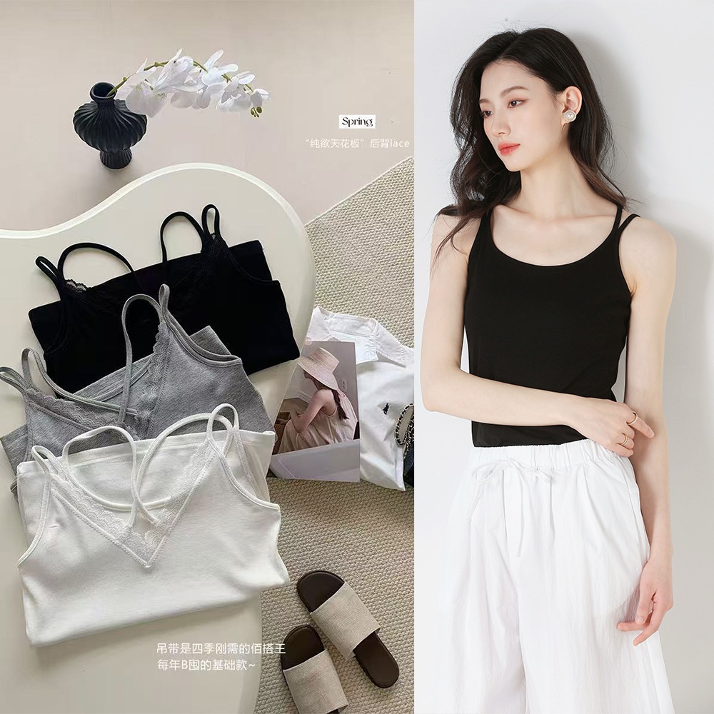25夏季新款双肩带蕾丝美背吊带