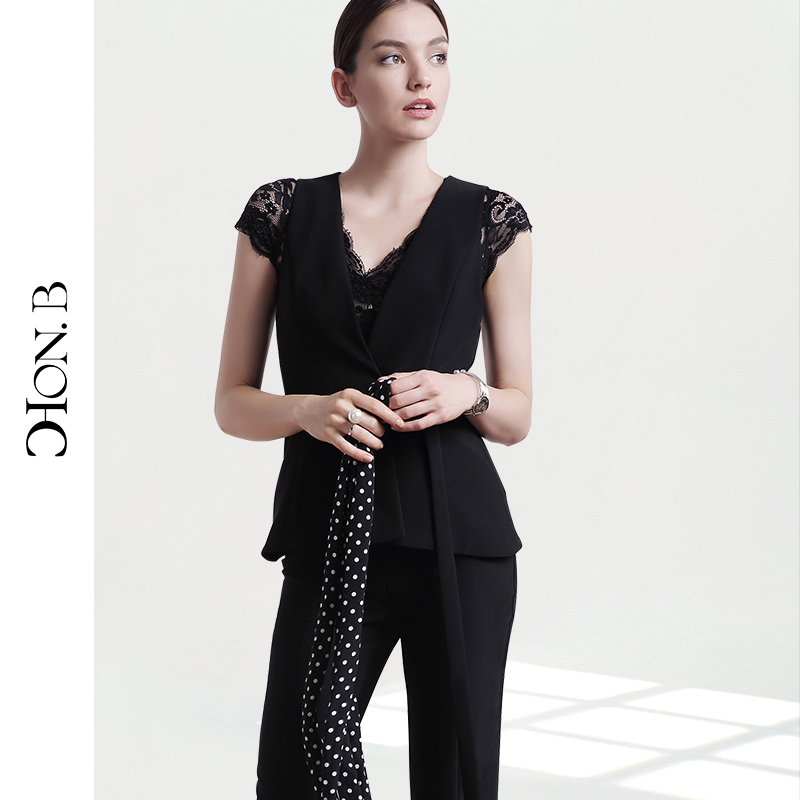 V领修身显瘦无袖honb红贝缇2