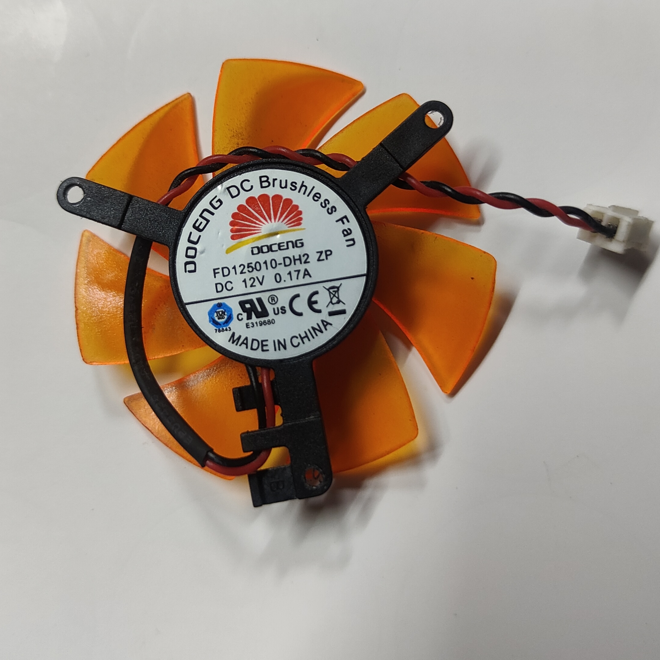 索泰双滚珠显卡散热风扇FD125010-DH2 12v 0.17A直径45mm孔距39mm