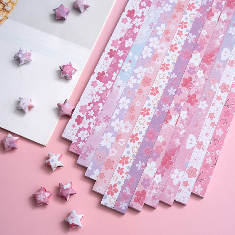 玖倾纸质樱花幸运星折纸条