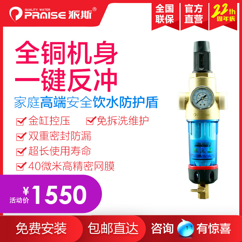 美国派斯PS-1前置过滤器 中央全屋自来水过滤器 家用稳压型