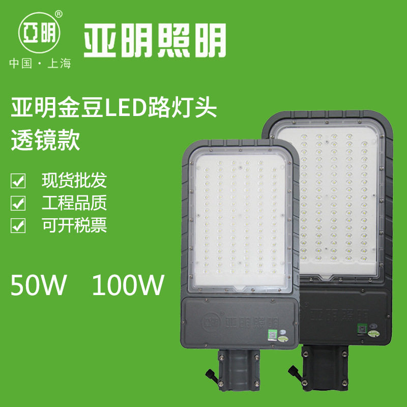 工厂定制新农村道路50W100W加厚led户外防水路灯头支架吸墙壁电线