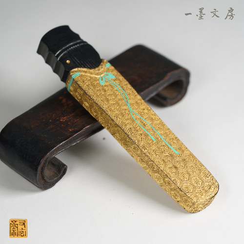徽墨又玄斋 古琴形 8钱精选顶烟 油烟墨 国画书法文房四宝墨锭