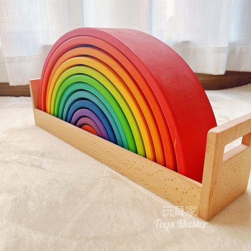 收纳托盘蒙氏教具彩虹积木