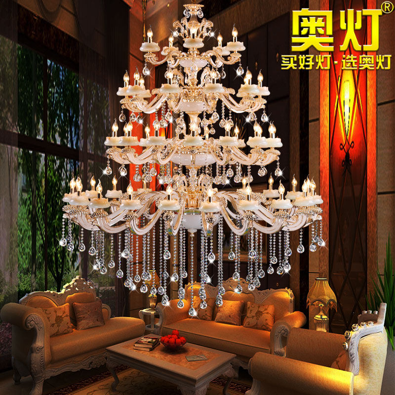 奥灯欧式锌合金蜡烛水晶吊灯客厅酒店别墅复式楼梯大型长吊灯3000|msdalam kategori keluarga memasang ibu, Lampu &amp; Lighting Fixtures, 吊灯(新增), 酒店/宴会厅/餐饮吊灯 - dari Buy2taobao.com untuk memberikan perkhidmatan ejen Taobao profesional membeli
