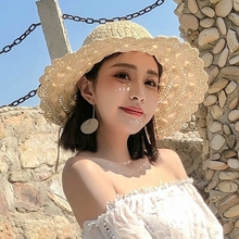 百搭波西米亚凉草帽 遮阳帽子女夏小清新沙滩帽海边防晒太阳帽韩版