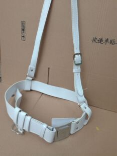 保安斜跨腰带升旗手腰带白色皮革腰带仪仗队国旗班军乐队方头腰带