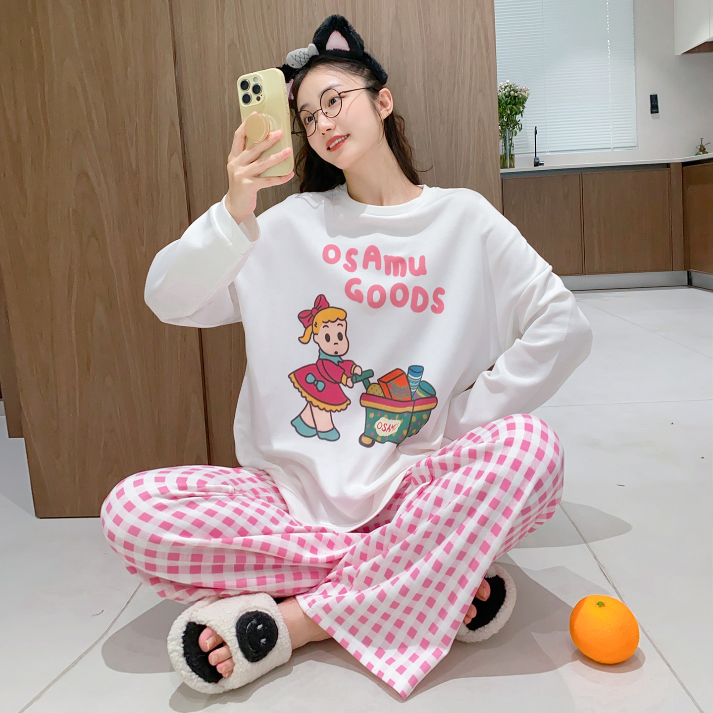 韩版休闲家居服长袖纯棉